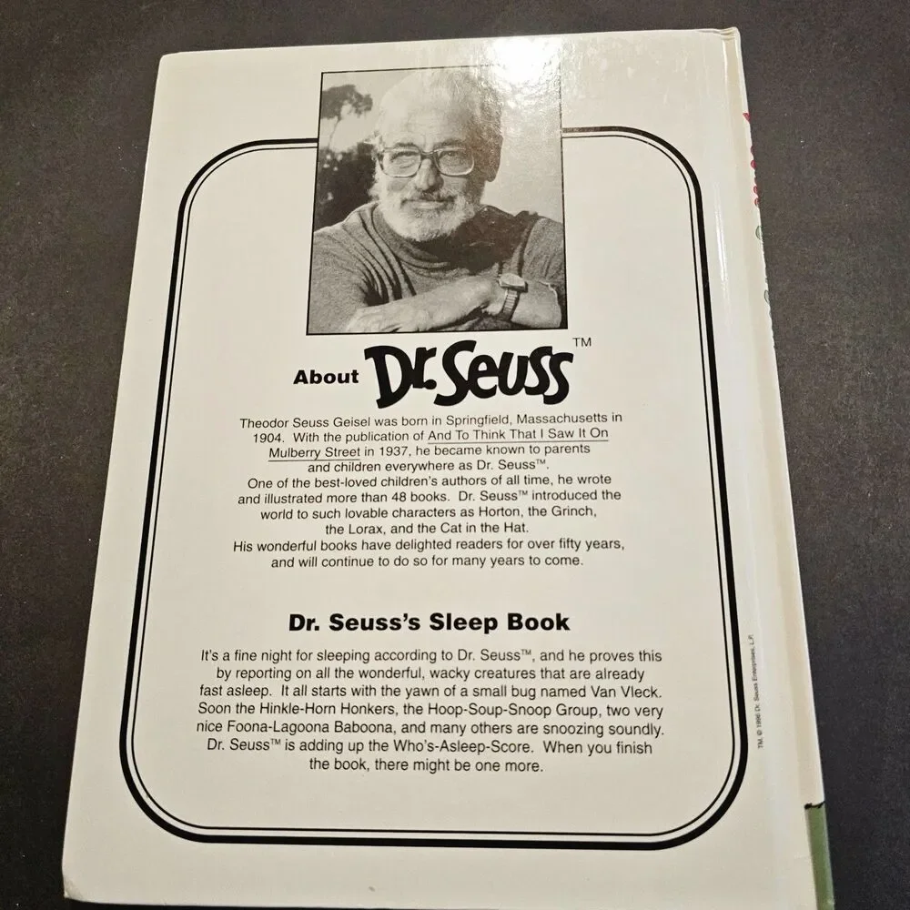 Dr. Seuss's Sleep Book 1962 Random House Grolier Book Club Edition Hardcover